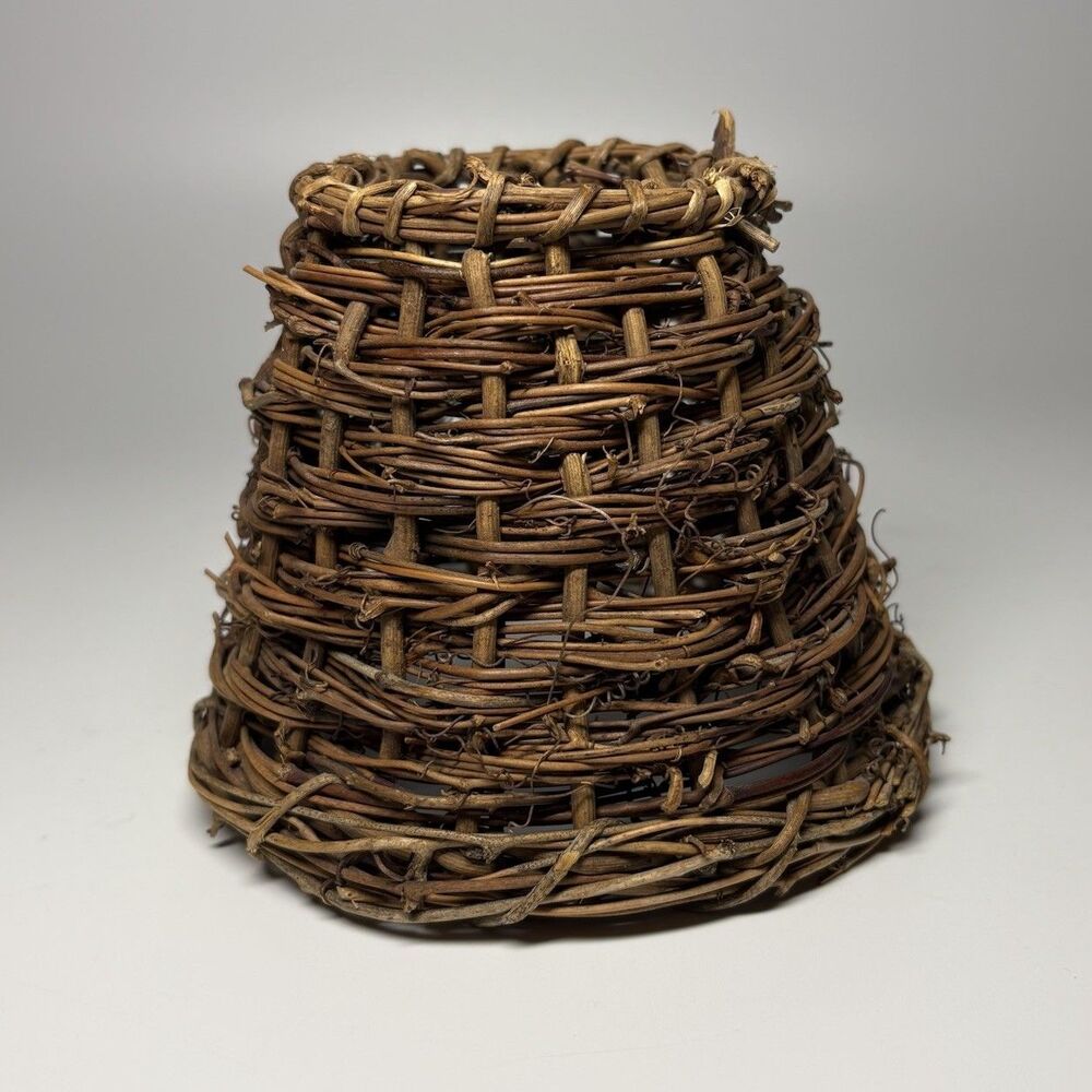 Natural Wicker Rattan Cone Shaped Small Lamp Shade (4”) Replacement